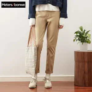 Брюки Metersbonwe Женские повседневные шаровары брюки, Длинные шаровары, брюки-карандаш, офисные штаны с эластичным поясом