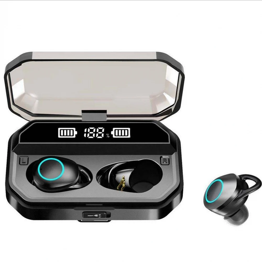 T19 цифровой дисплей мини невидимый TWS Bluetooth гарнитура с зарядным отсеком двойной