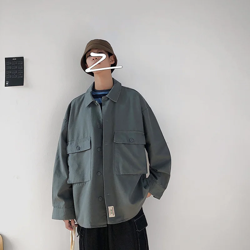 Новинка весна лето 2019 Популярная свободная однобортная куртка в японском стиле