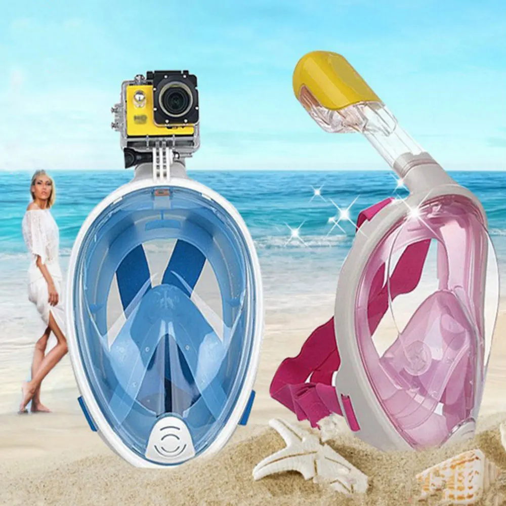 

Underwater Full Face Anti Fog Diving Mask Glass Detachable Dry Snorkeling Breathing Tube Swimming Training Spearfishing Goggles
