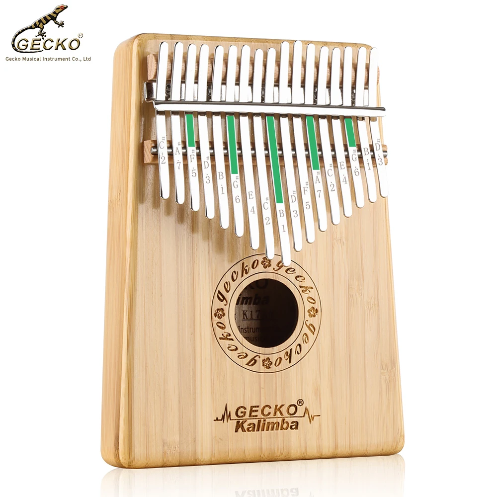 

Gecko Kalimba Thumb Piano 17 Keys High Quality Bamboo Body Musical Instrument With Learning Book Tune Hammer