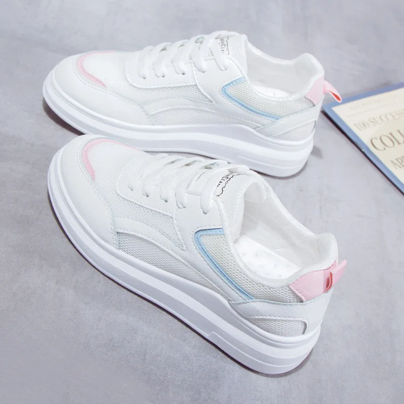 

Женские летние туфли в Корейском стиле, повседневные белые туфли в стиле Харадзюку, обувь на толстой подошве для студентов, новинка 2019