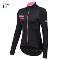 santic women cycling jacket winter thermal fleece mtb windbreaker coat warm up bicycle clothing reflective asian size k9l5113p
