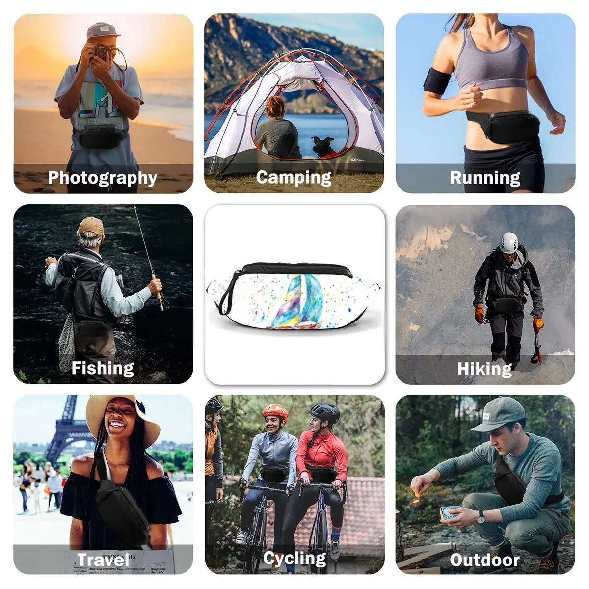 

Beach Waist Bag Travel Female Waist Pack Polyester Fashion Bag
