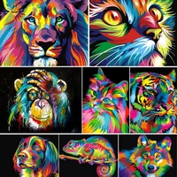 animals lion tiger cat dog diamond painting full round drill diy 5d cross stitch embroidery mosaic picture rhinestone home decor