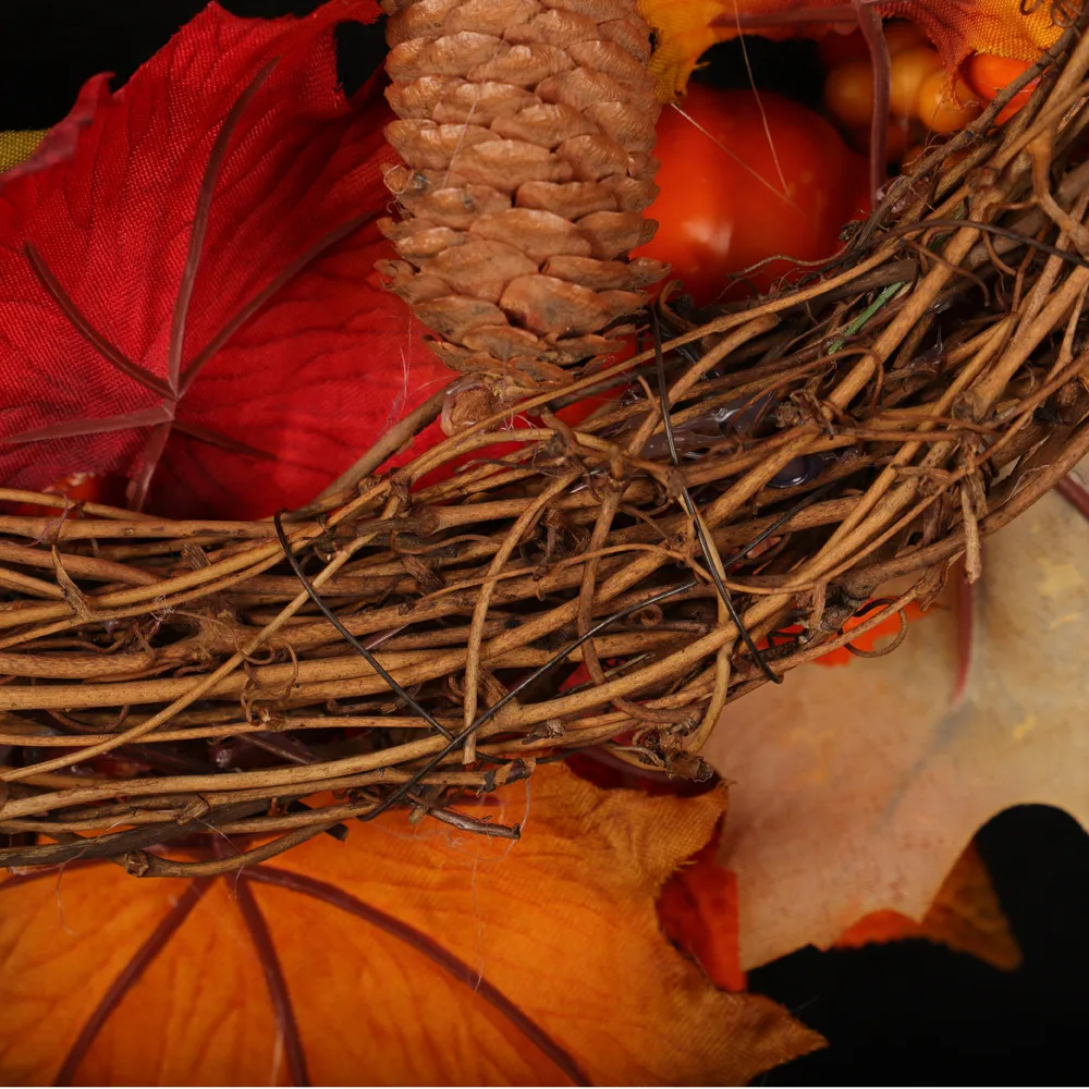 Хэллоуин ротанговый венок осень Кленовая Тыква ягодная гирлянда передняя дверь