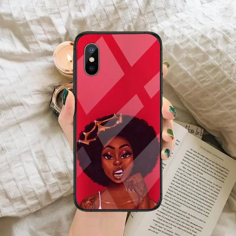 

Magic Melanin Poppin Phone Case Tempered glass For iphone 6 6S 7 8 plus X XS XR 11 12 mini PRO MAX