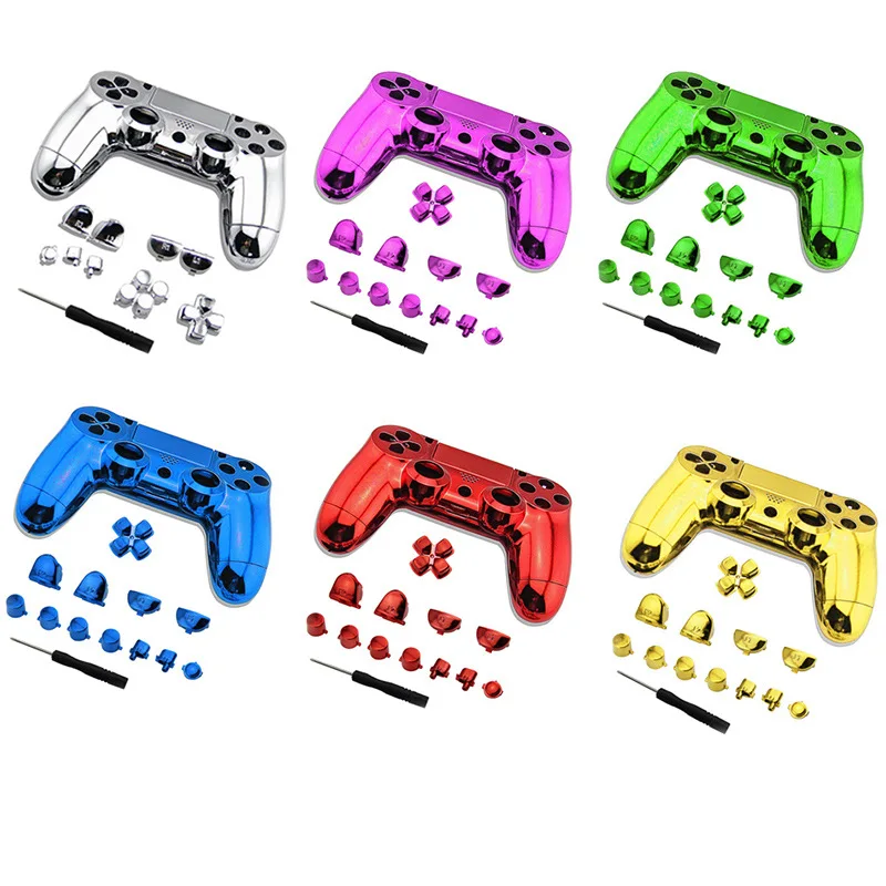 Housing shell Case Generic Metal Plating Protective Cover Skin For Sony Playstation 4 PS4 Handle Controller |