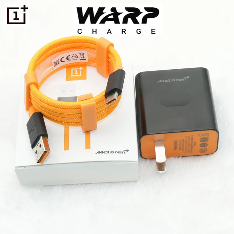 Оригинальное быстрое зарядное устройство One plus 7 Pro US 5V6A mlaren оранжевый кабель для