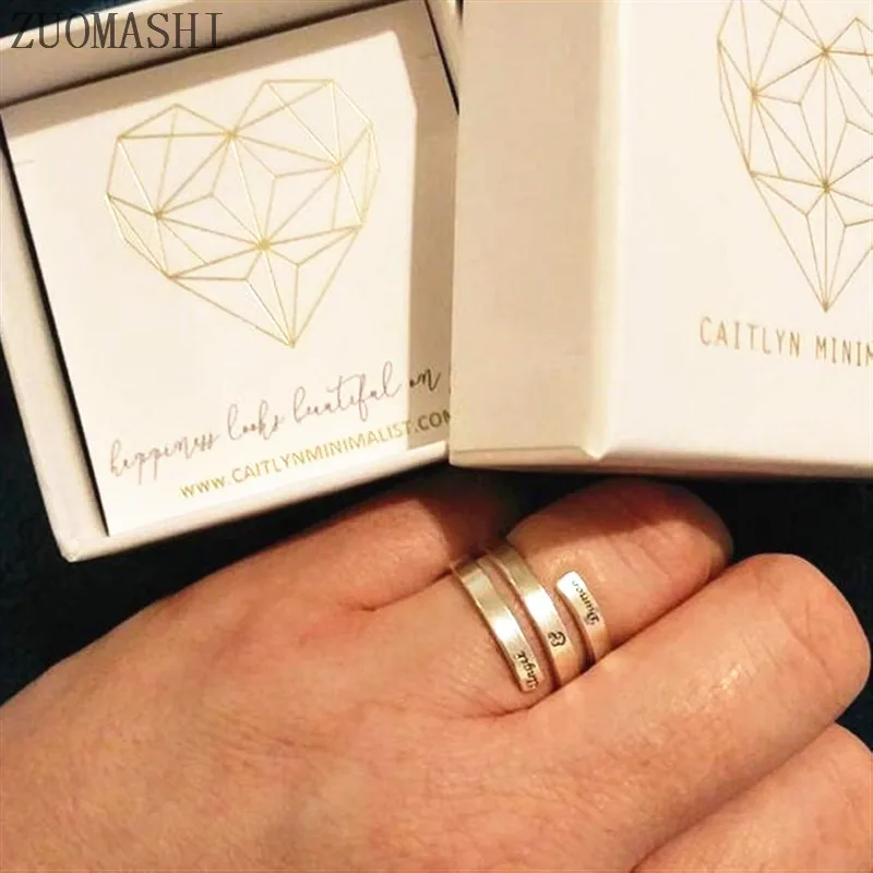 Пользовательское имя семейное кольцо персонализированные ювелирные изделия