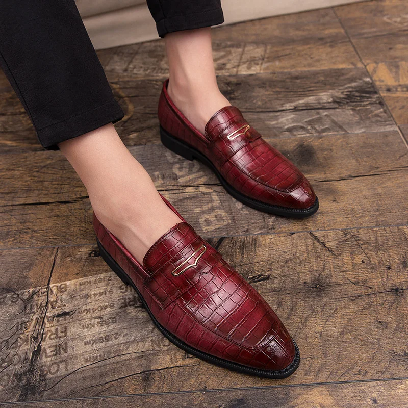 

mens shoes casual new leather oxford men's shoe leather business men shoes breathable fashion Crocodile wedding party shoes