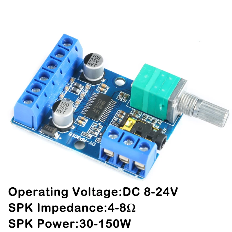 DY-AP3015 DC 8-24 в 30 Вт * 2 класс D двухканальная стерео плата цифрового усилителя высокой
