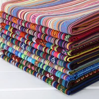 ethnic style cotton linen fabric textile patchwork sofa cover pillow hotel bar tablecloth curtain decorative crafts materials