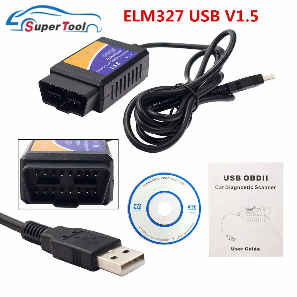 OBD2 elm327 USB V1.5 ELM 327 USB OBD 2 Автомобильный сканер OBD II elm327 автомобильный диагностический инструмент для окна ELM 327 OBD сканер