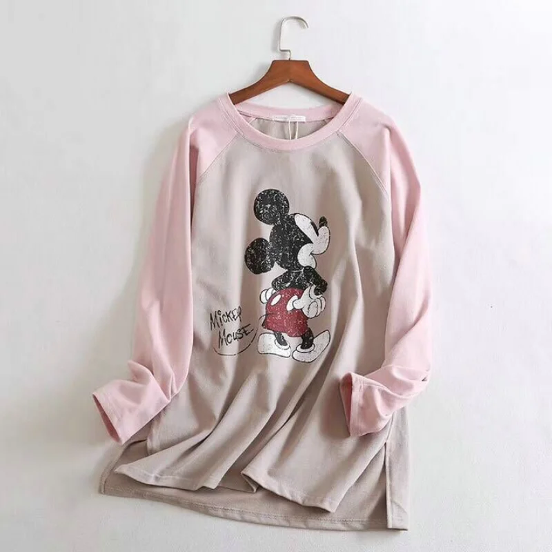 

Women's autumn and winter new style brushed cotton thick cartoon pattern printing T-shirt round neck long-sleeved t-shirt 2021