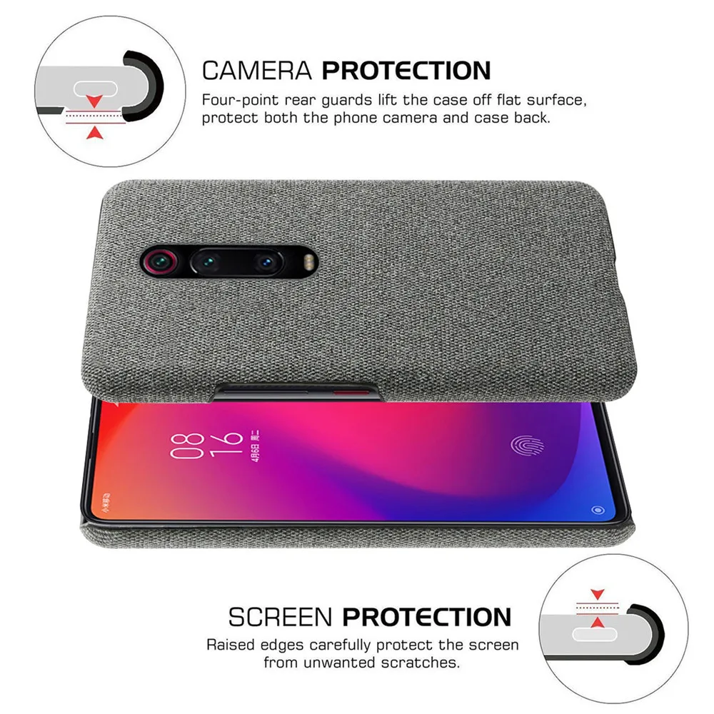 Нескользящий ультратонкий тканевый чехол для Xiaomi Mi 9 t Pro с защитой от падения Xiomi