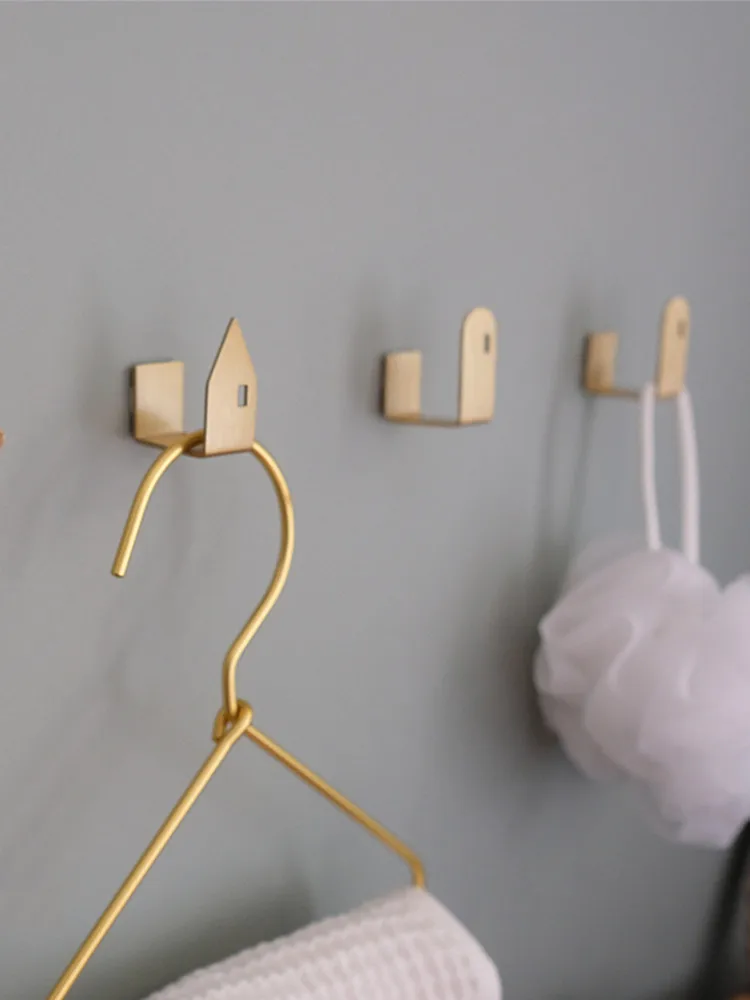 Небольшой дом латунный Крюк Бесплатная удар Ins ветер скандинавские креативные