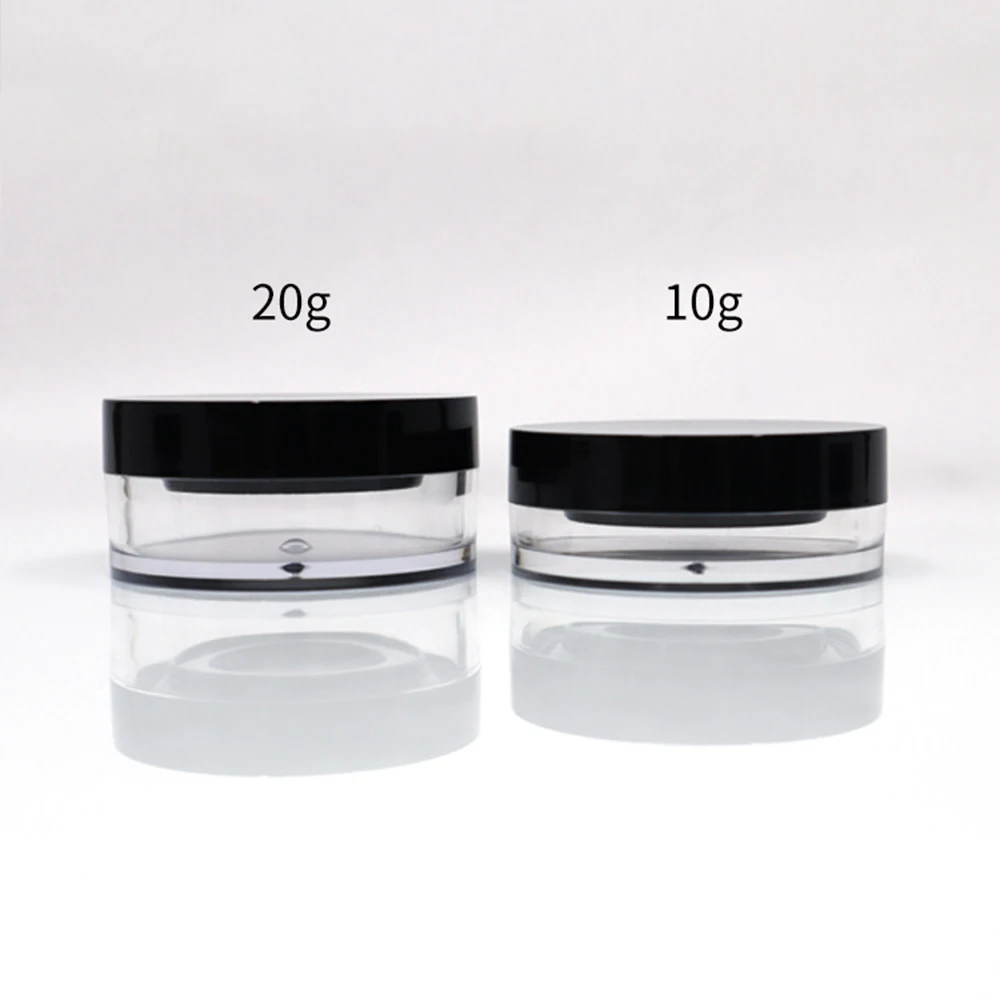 

1pc 10g/20g Portable Plastic Powder Box Handheld Empty Loose Powder Pot With Sieve Mesh Cosmetic Travel Makeup Jar Container
