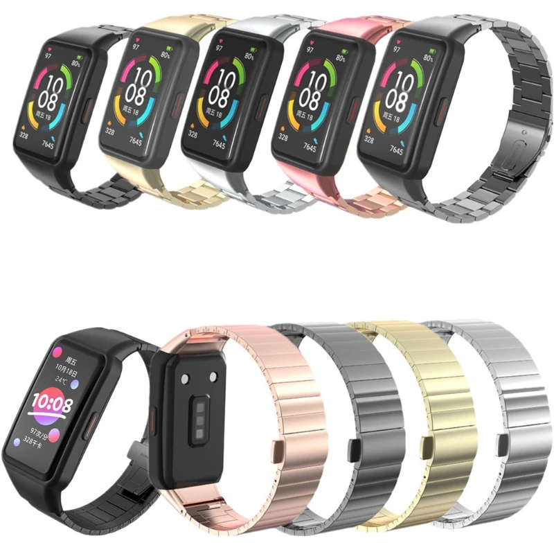 Stainless Steel Wristband Metal Strap For -Huawei Honor Band 6 Smart Bracelet