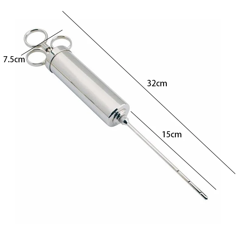 60Ml Stainless Steel Turkey Chicken Meat Flavor Injector Seasoning Syringe Marinade Tool Cooking Accessories with 2 Needles | Дом и сад