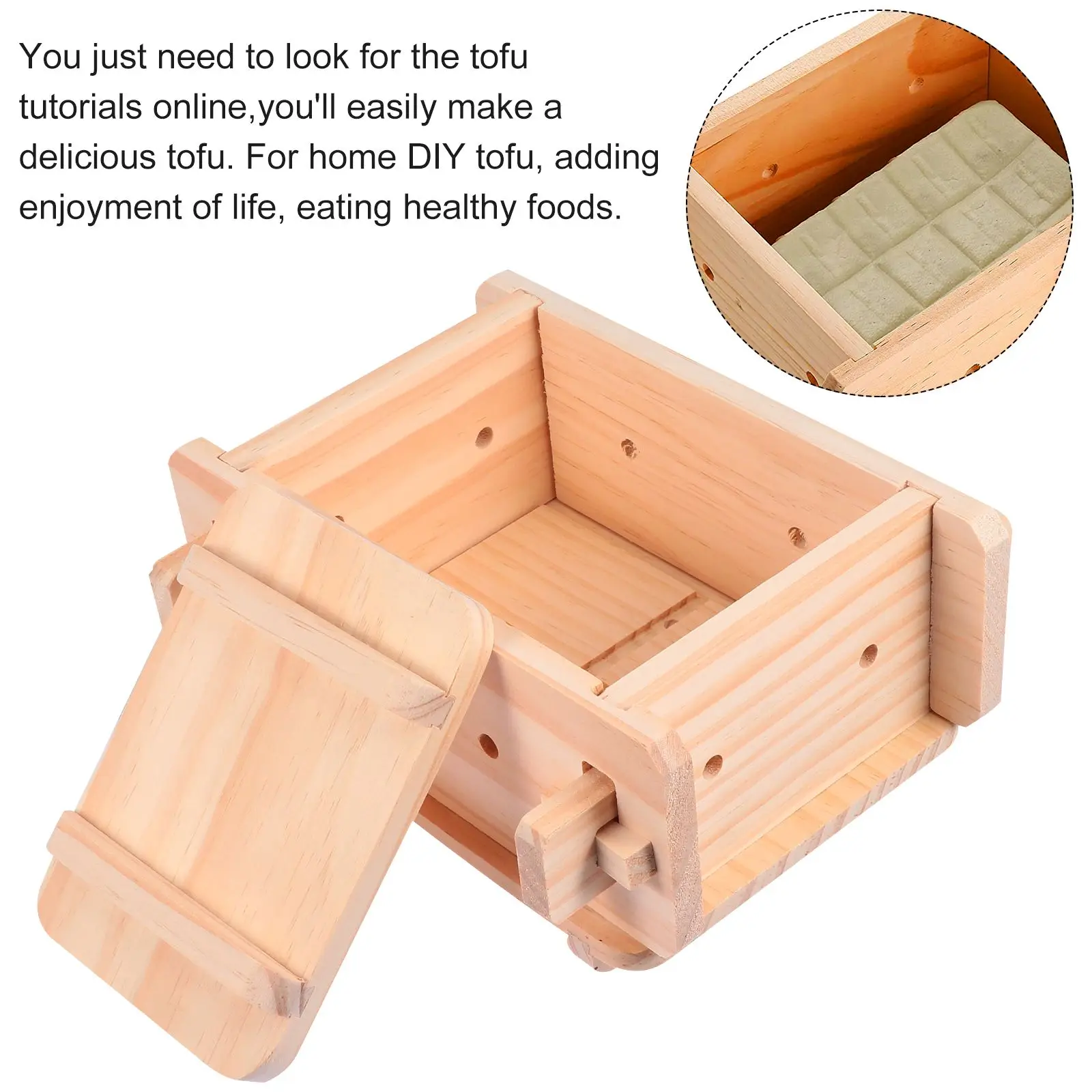 

1 Set Wooden Tofu Mould Kitchen Homemade Soy Curd Making Tools Tofu Mold