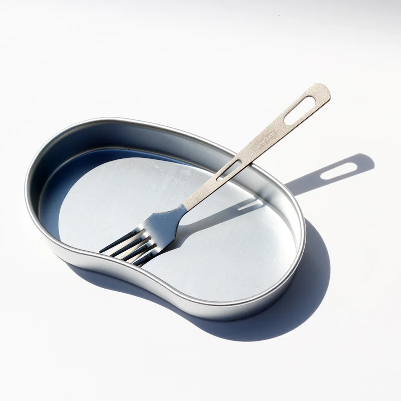 QingGear набор столовых приборов из титана легкая вилка ложка ножей посуда для