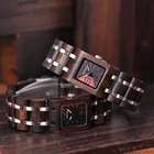 Деревянные женские часы BOBO BIRD, женские деревянные наручные часы, кварцевые квадратные деревянные часы в коробке, подарок подруге