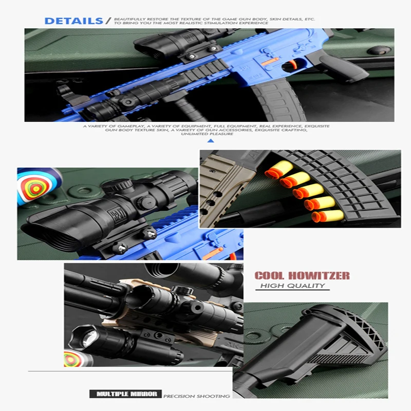 M416 пенные дротики ручной игрушечный пистолет ружье для стрельбы страйкбольный