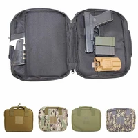 12 tactical gun bag case airsoft pistol carry bag with magazine pouch military handgun holster durable padded pistol carrier