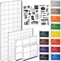 18 pieces of acrylic stamp block set craft ink pads acrylic stamp blocksused for scrapbook card making animal set