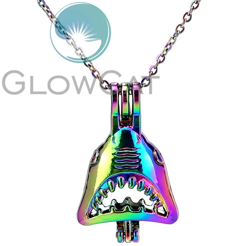 Радуга Акула бусины клетка Духи диффузор для эфирных масел драгоценный камень и