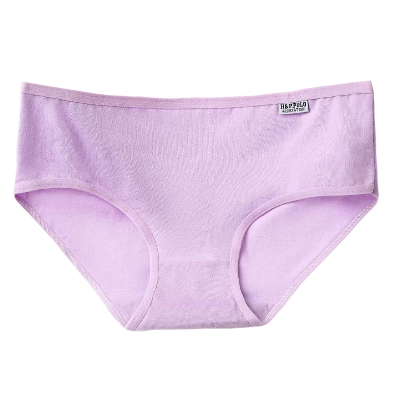 Женские хлопковые трусы 2XL размера яркие Однотонные с низкой талией плюс нижнее