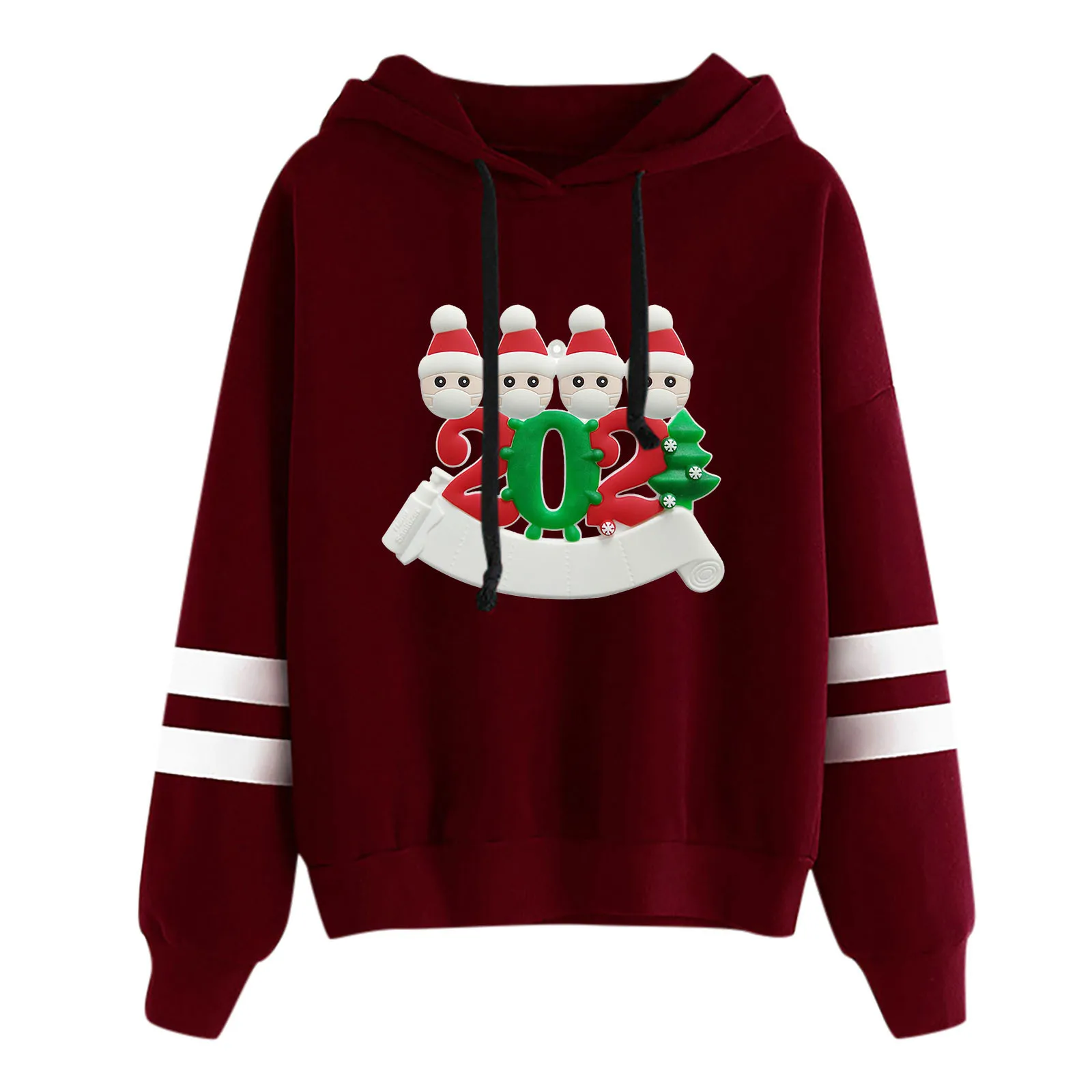 

2021 Hooded Sweatshirts Women Casual Printed Long-sleeved Pullover Korean Fashion Christmas Oversized Hoodie Sudadera Mujer