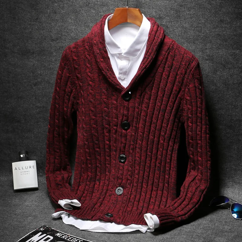 

Autumn Slim Cardigan Sweater Men Jacket England Style Solid Color Long Sleeve Knitted Sweaters Plus Size 5XL Casual Sweatercoat