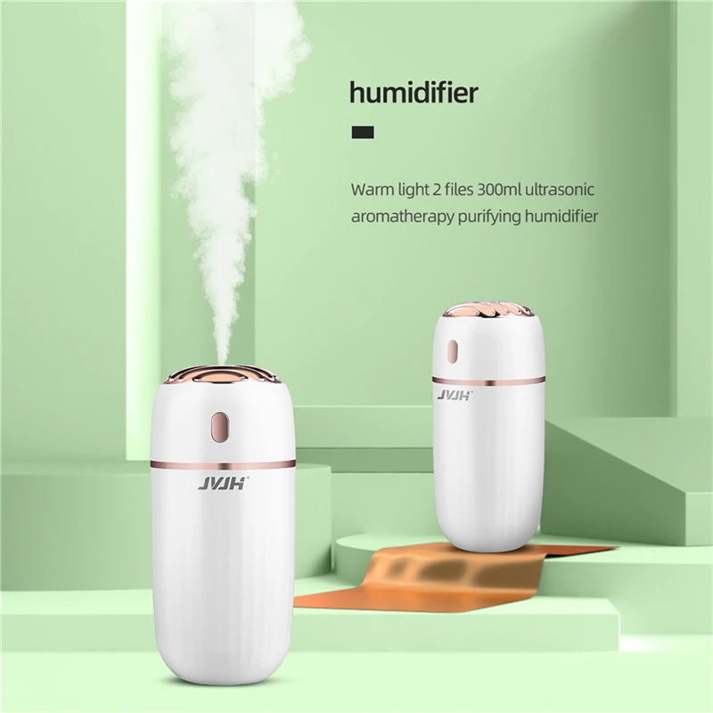 

Portable Simple Mini Humidifier USB Home Car Purifier Air Diffuser Romantic Color Night Lamp 300ML Classic Columnar Humidifier