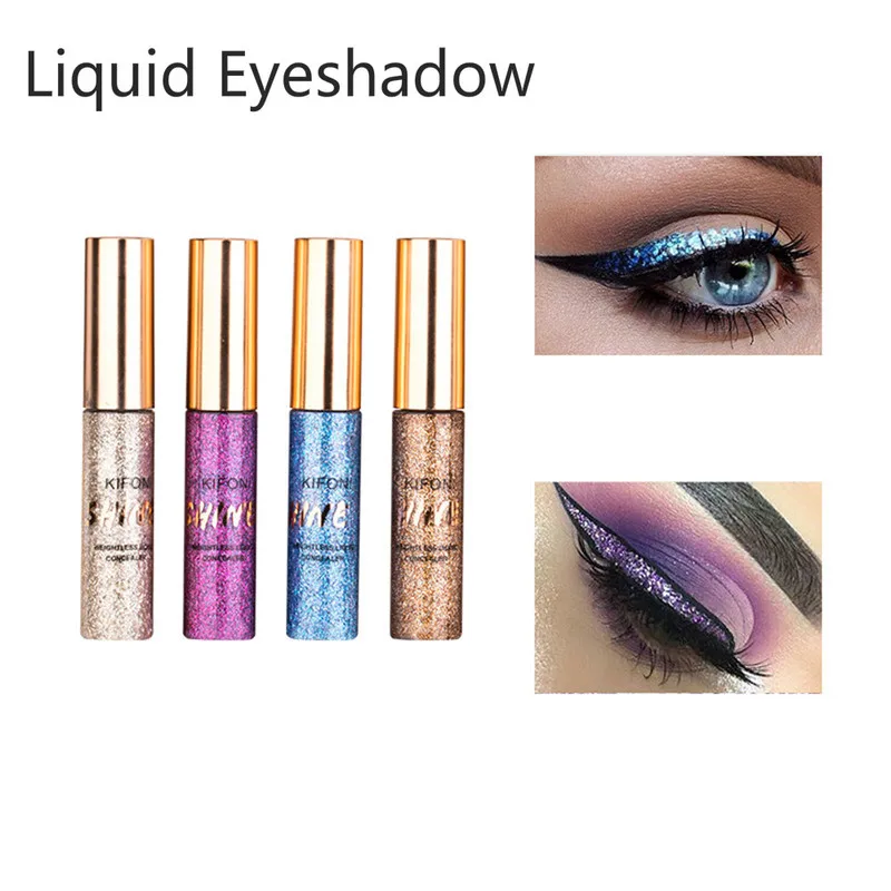 Прямая поставка водостойкие жидкие тени для век белое золото блестящие