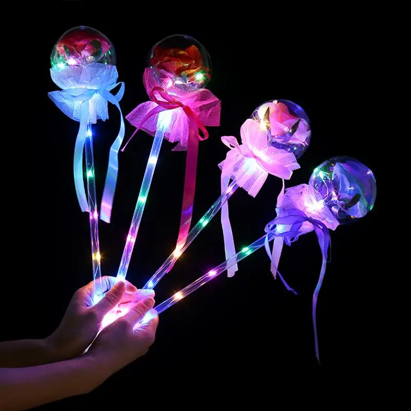 Светодиодный светящийся шар букет розы гелиевый прозрачный ручной светодиодный