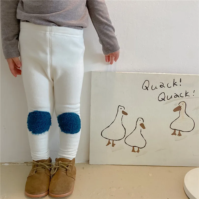 Детские осенне зимние леггинсы из плотного бархата штаны Хлопковые Штаны для