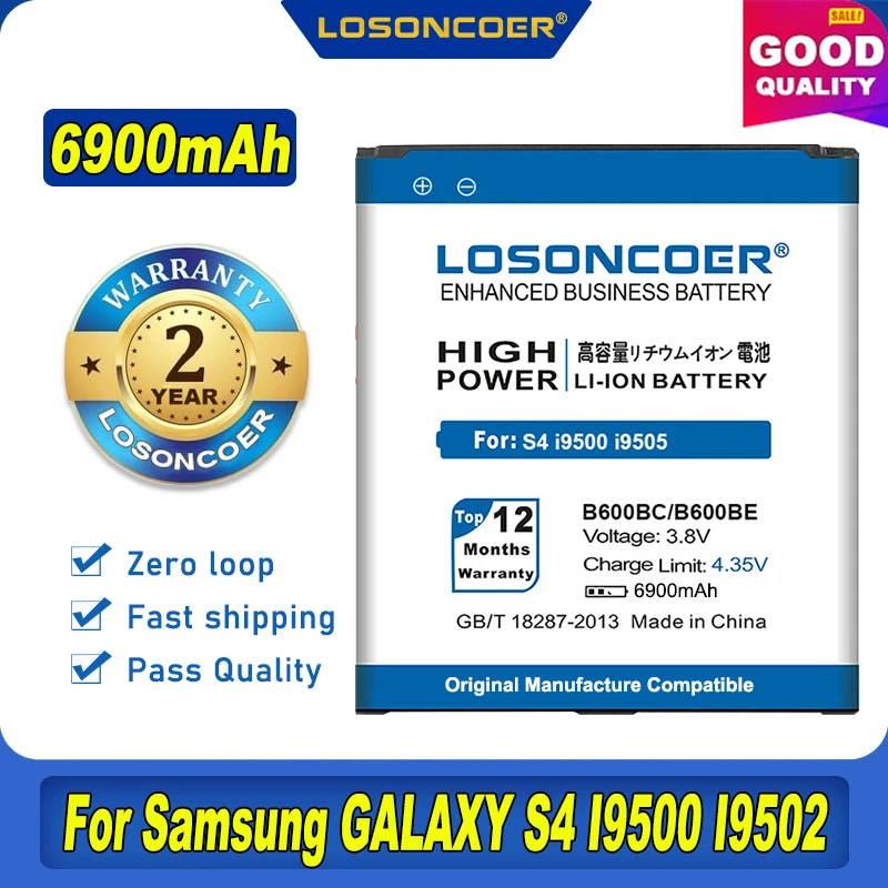 100% Оригинальный аккумулятор LOSONCOER B600BC B600BE B600BU для Samsung Galaxy S4 i9502 i9508 i959 i9158 i9506 i9295 i9505