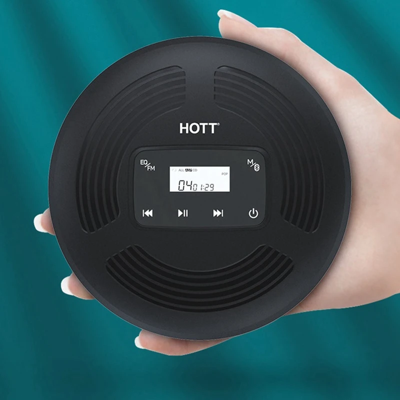 Портативный CD-плеер HOTT Bluetooth Hi-Fi плеер музыкальный проигрыватель для учебы и