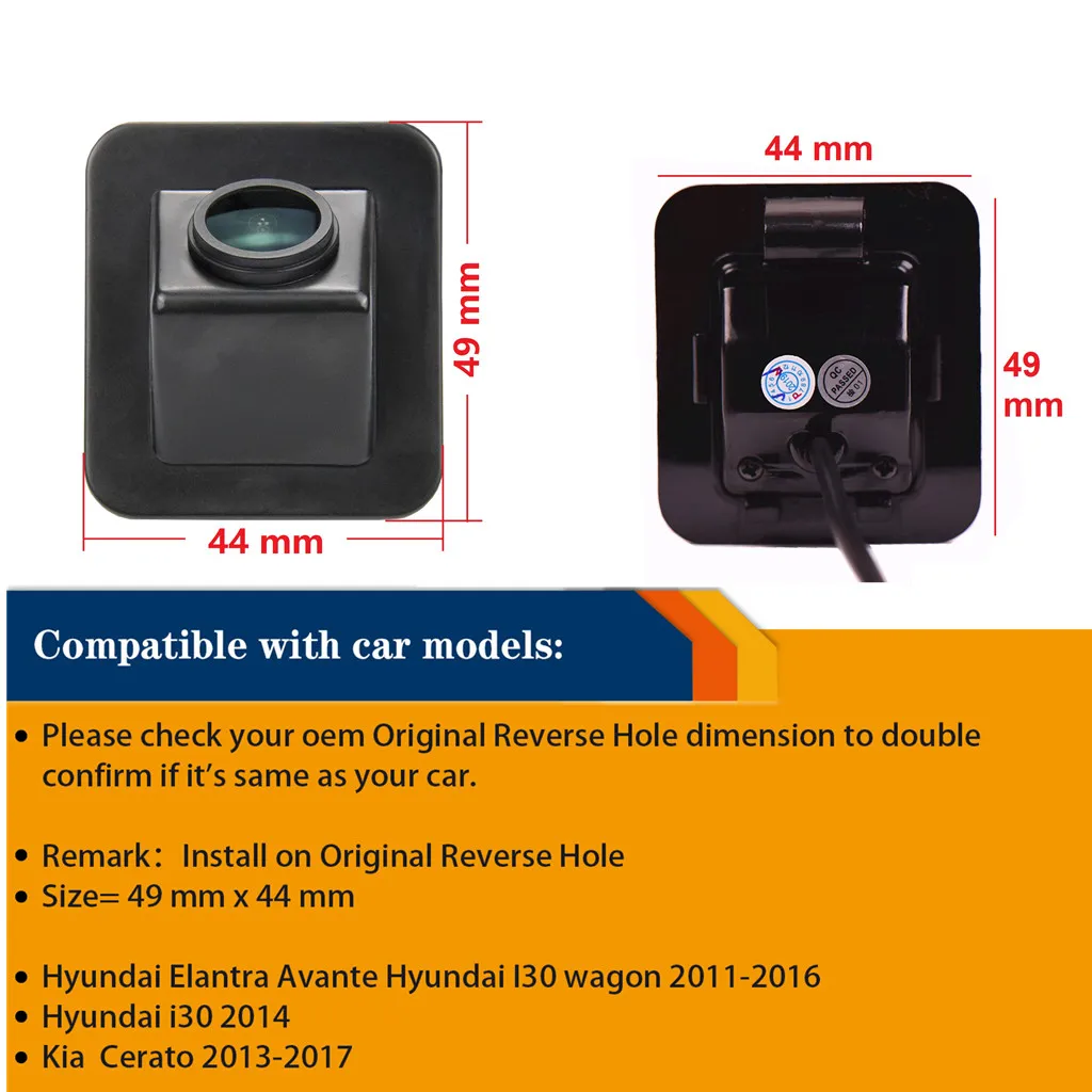 Камера заднего вида HD 1280x720p камера 18 мм для Hyundai Elantra Avante I30 Wagon 2011 2016 KIA Cerato 2013