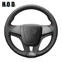 artificial leather black hand stitched steering wheel cover for chevrolet orlando 2010 cruze 2009 2014 aveo 2011 2014