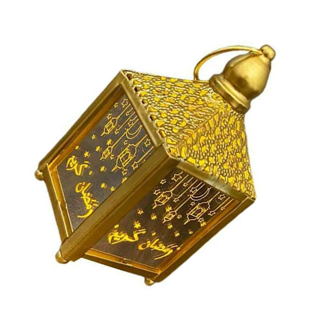 

2021 New Iron Wind Lantern Eid Mubarak Muslim Ramadan Hanging Night Light Lamp Home Decor Elegant Lantern
