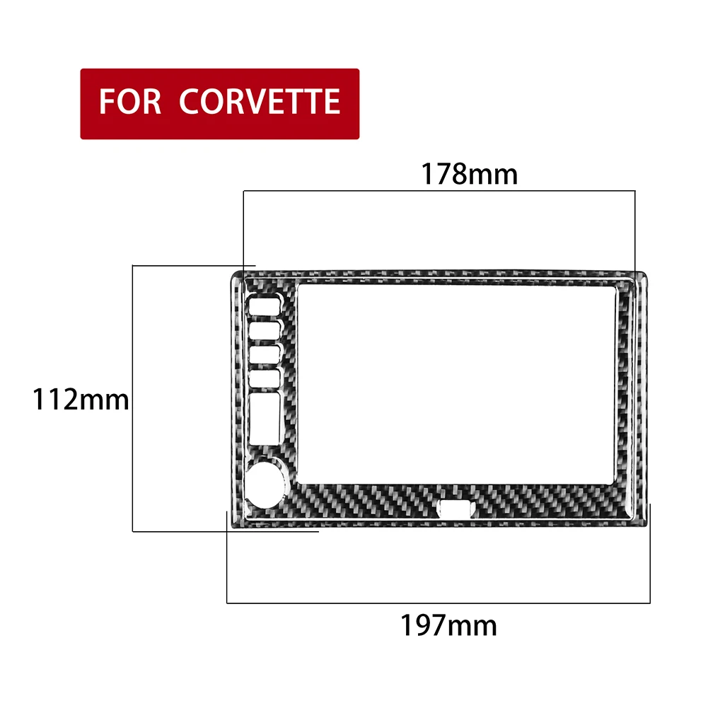 

2pcs/set Navigation Panel Frame Cover Trim Decorative Sticker for Chevrolet Corvette C6 2005-2007 Genuine Real Carbon Fiber