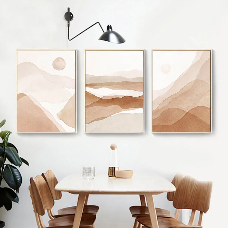 

Bohemia Abstract Canvas Wall Poster Sunrise Sunset Mountain Landscape Art Print Simplicity Picture Modern Home DecorPainting