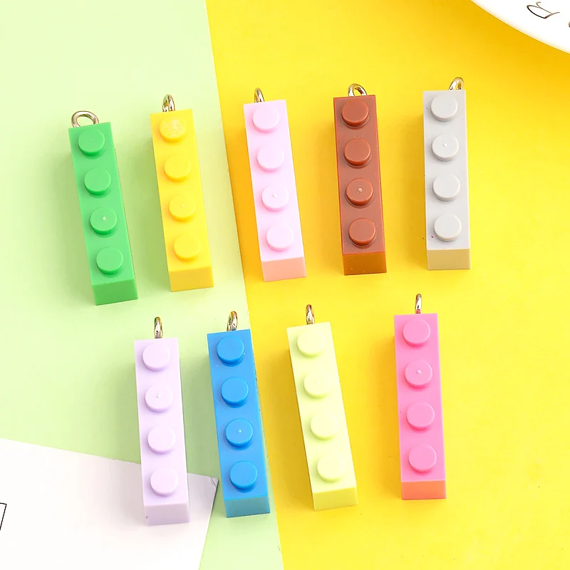 10 шт. разноцветные строительные блоки, фурнитура для подвесок «сделай сам», серьги ручной работы в стиле панк, брелок, ожерелье, ювелирные изделия, подвески, аксессуары, Очаровательные изделия C026