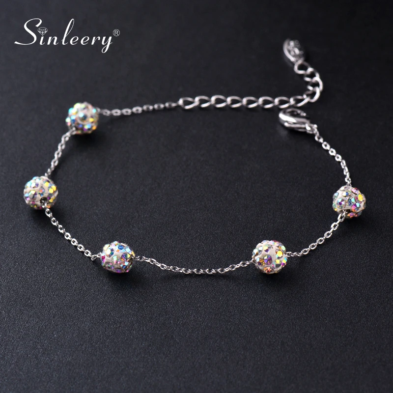 SINLEERY модные ювелирные изделия браслет с хрустальными шариками Женская Ручная