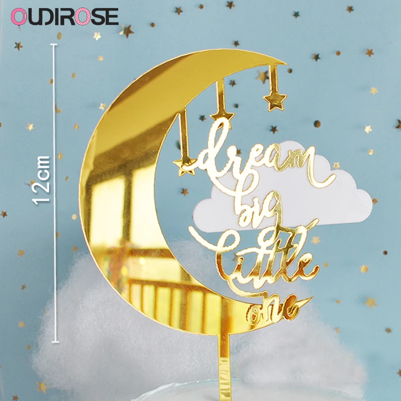 OUDIROSE Star Moon Boy Girl Cake Toppers Acrylic Cloud Cakes Top Flags Decoration Birthday Wedding Baby Shower Party Supplies | Дом и сад