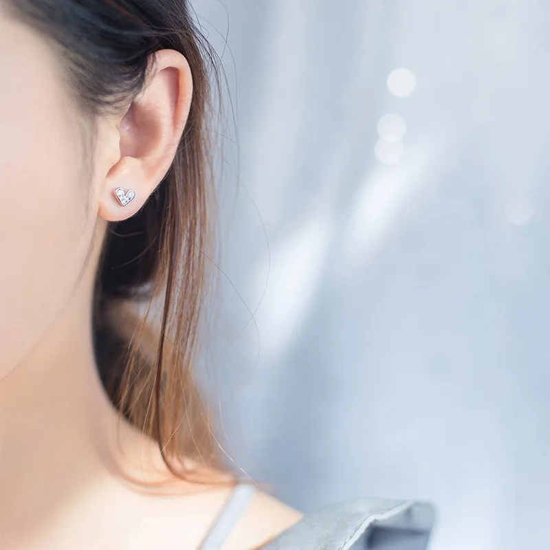 Женские серьги гвоздики из серебра 100% пробы с фианитом|Серьги-гвоздики| |