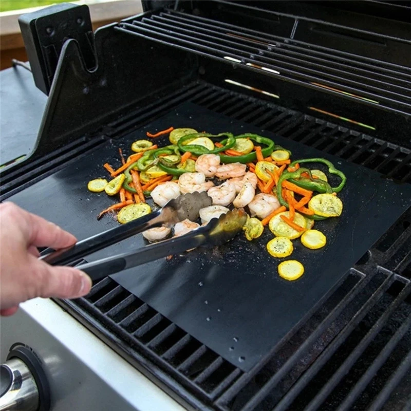 40 * 33cm BBQ Grill Mat Barbecue Plate Outdoor Reusable Baking Non Stick Pad Cooking Party PTFE Accessories 50% |